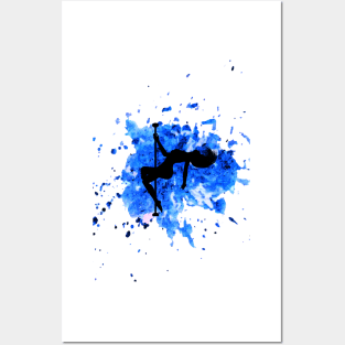 Blue Splash - Poledance art Posters and Art